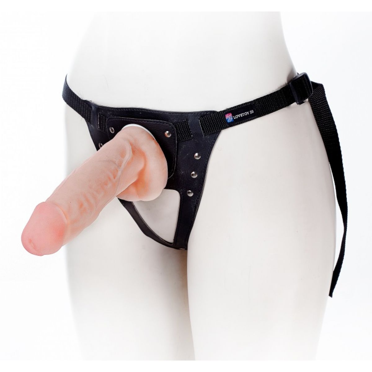 Страпон с поясом Harness из киберкожи 18см, телесный