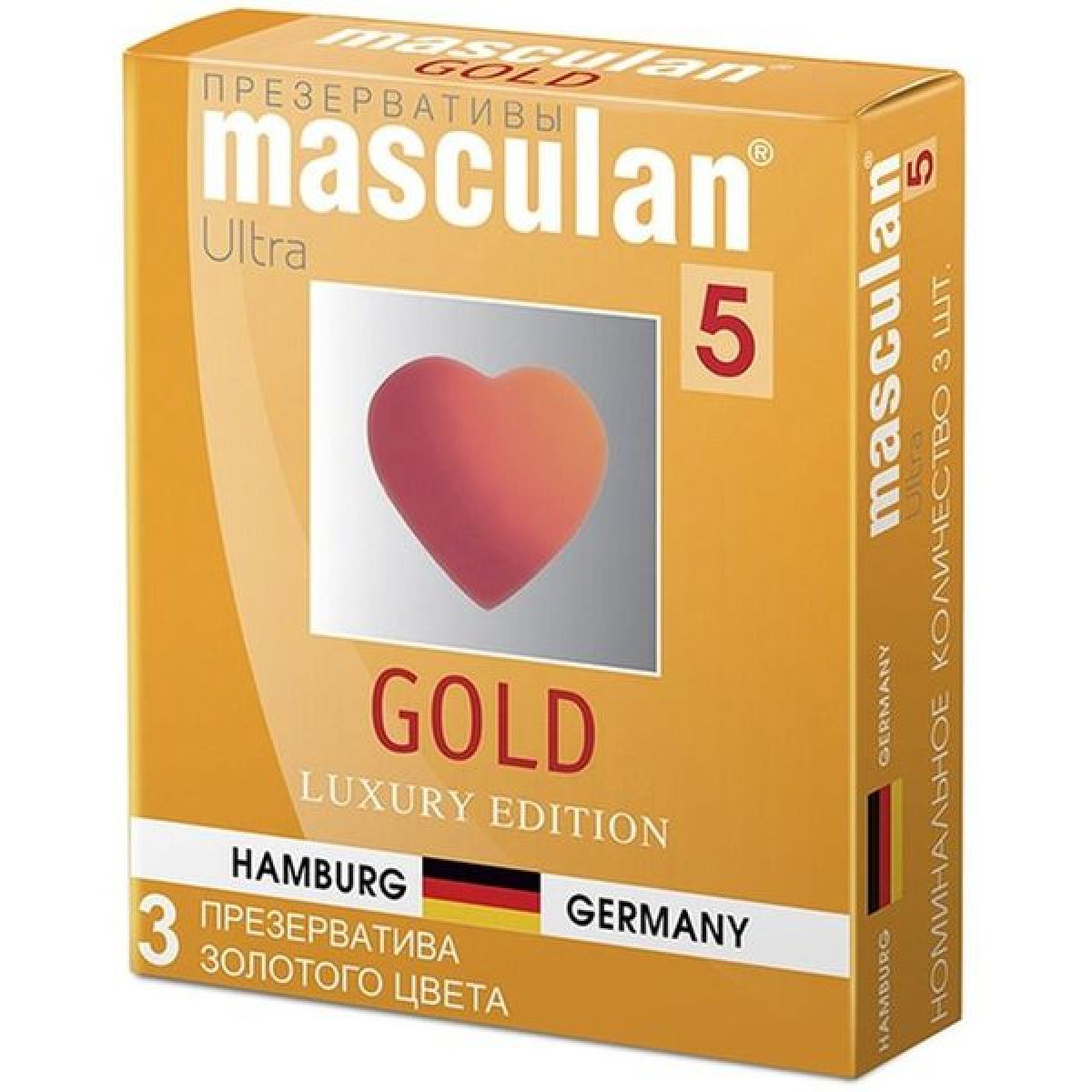 Презервативы Masculan Gold 3шт из утонченного латекса золотого цвета с ароматом ванили Презервативы Masculan Gold 3шт из утонченного латекса золотого цвета с ароматом ванили