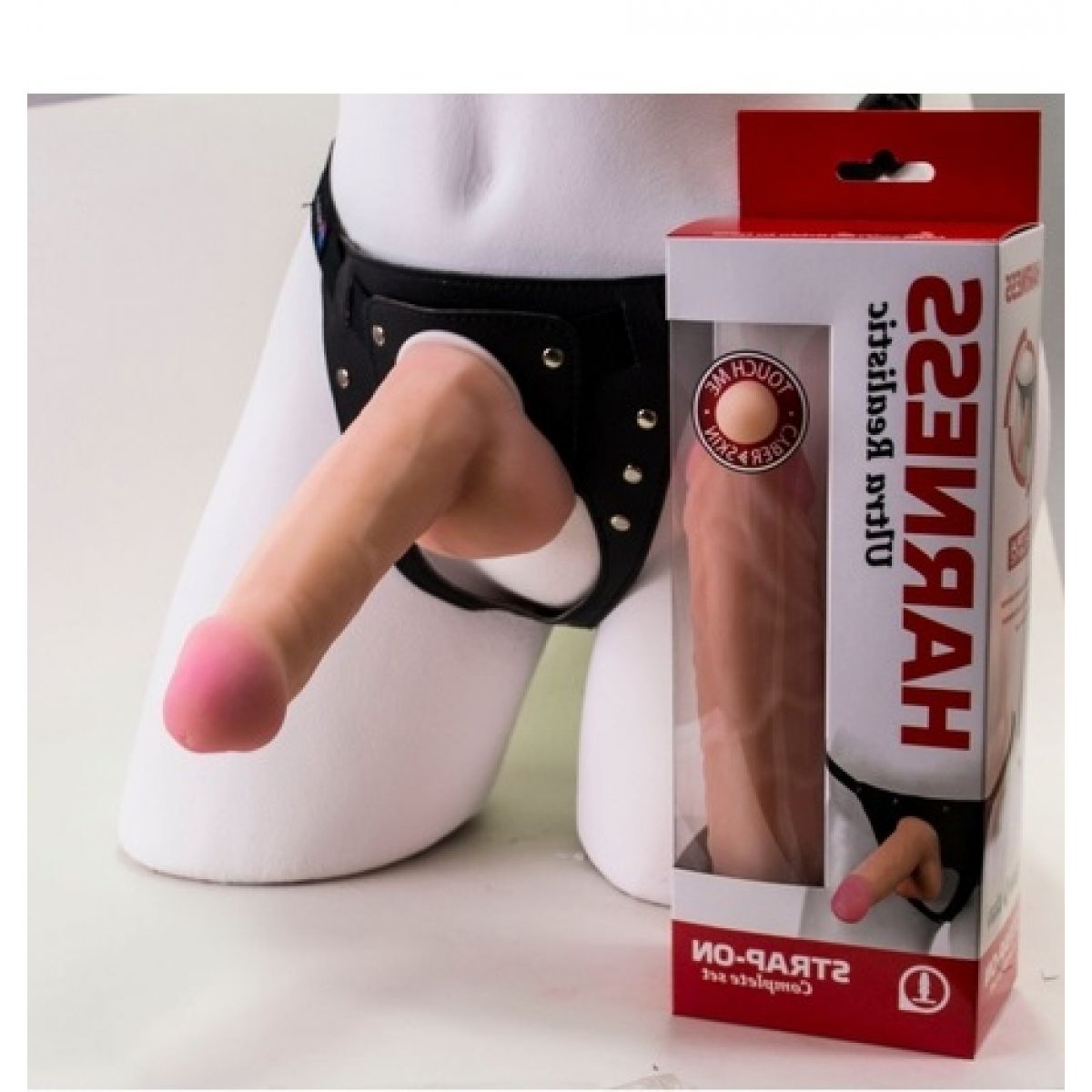 Страпон с поясом Harness из киберкожи 13,5см, телесный Страпон с поясом Harness из киберкожи 13,5см, телесный