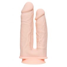 Фаллоимитатор для двойного проникновения RealStick Silicone Armie H, сайлекспан, телесный, 19 см