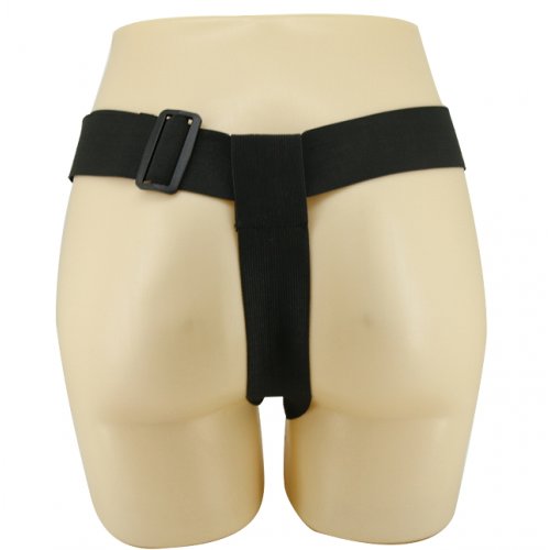 Страпон черного цвета на ремнях из силикона