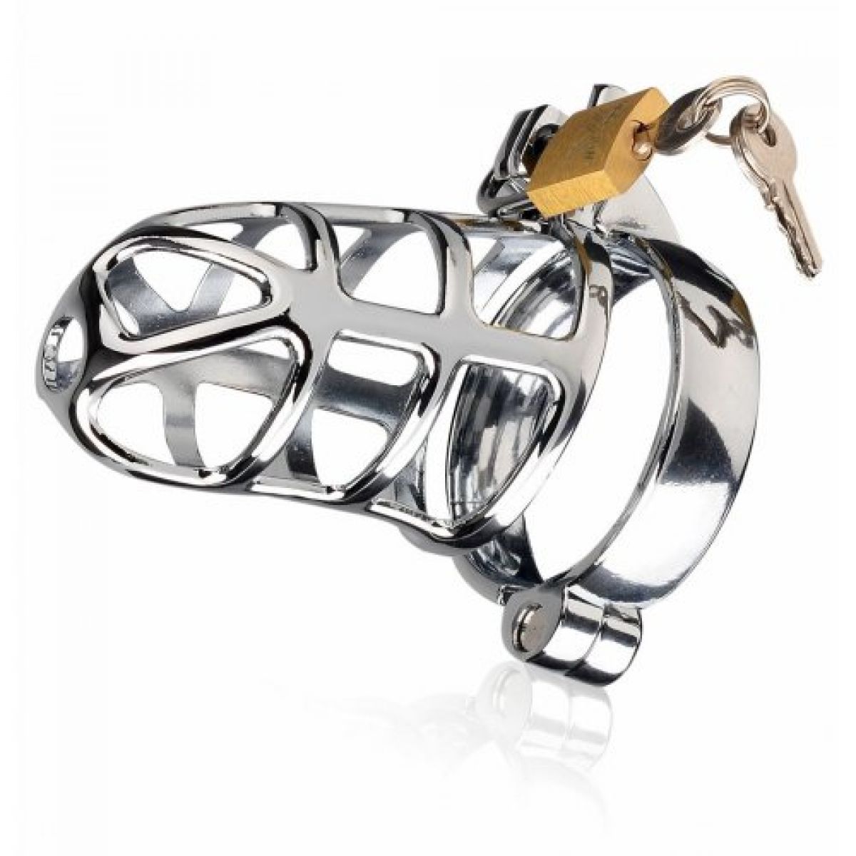 Мужской пояс верности серебристый диаметр запорного кольца 4.5 см