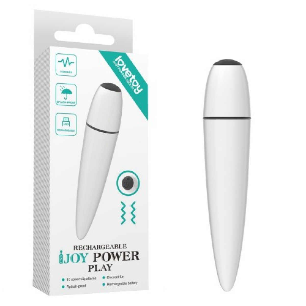 Белый мини-вибратор Ijoy Rechargeable Power Play