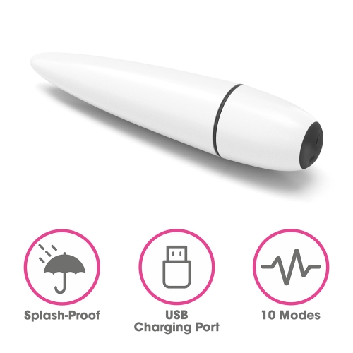 Белый мини-вибратор Ijoy Rechargeable Power Play