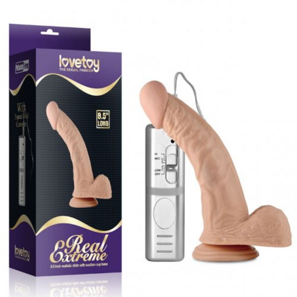 Реалистичный вибратор с выносным пультом телесный