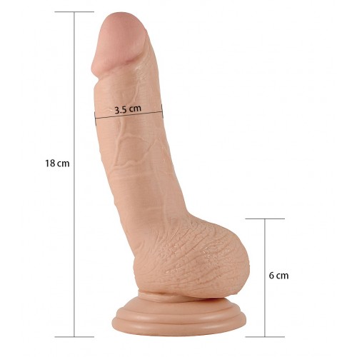 Мягкий реалистичный упругий фаллос с мошонкой телесный