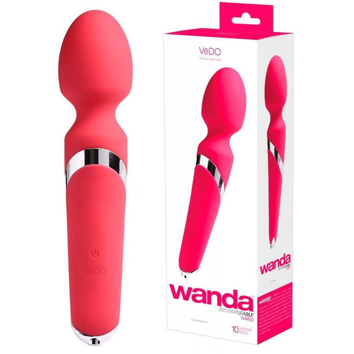 Вибромассажер VeDO Wanda перезаряжаемый, розовый