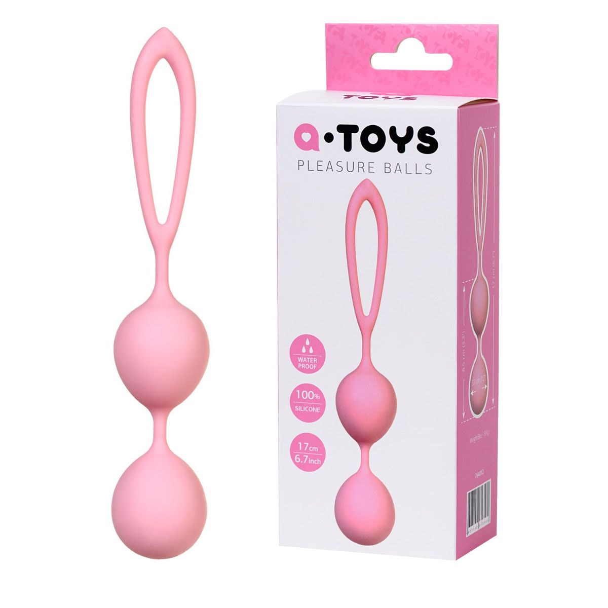 Вагинальные шарики A-Toys силиконовые, светло-розовые, Ø 3,1 см Вагинальные шарики A-Toys силиконовые, светло-розовые, Ø 3,1 см