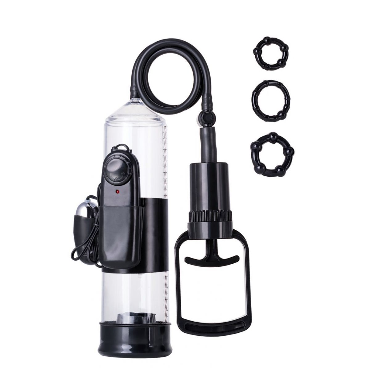 Помпа для пениса TOYFA A-Toys с вибрацией, PVC, чёрный, 22,8 см