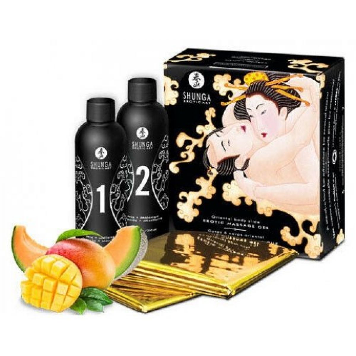 Гель для NURU массажа в наборе Shunga дыня-манго 225 мл, 3 предмета в упаковке Гель для NURU массажа в наборе Shunga дыня-манго 225 мл, 3 предмета в упаковке