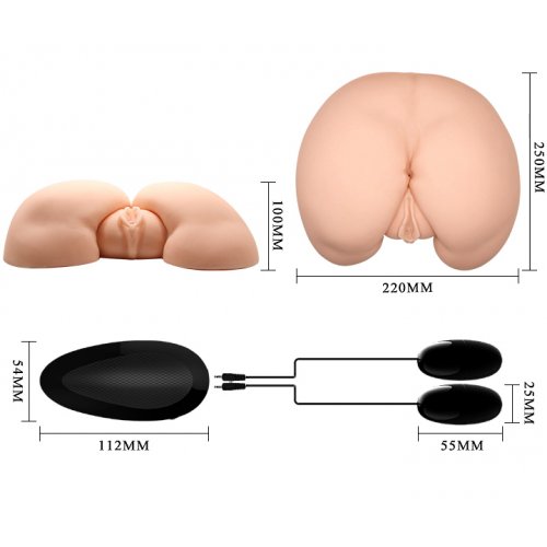 Мастурбатор-попка и вагина c двойным виброяйцом Мастурбатор-попка и вагина c двойным виброяйцом