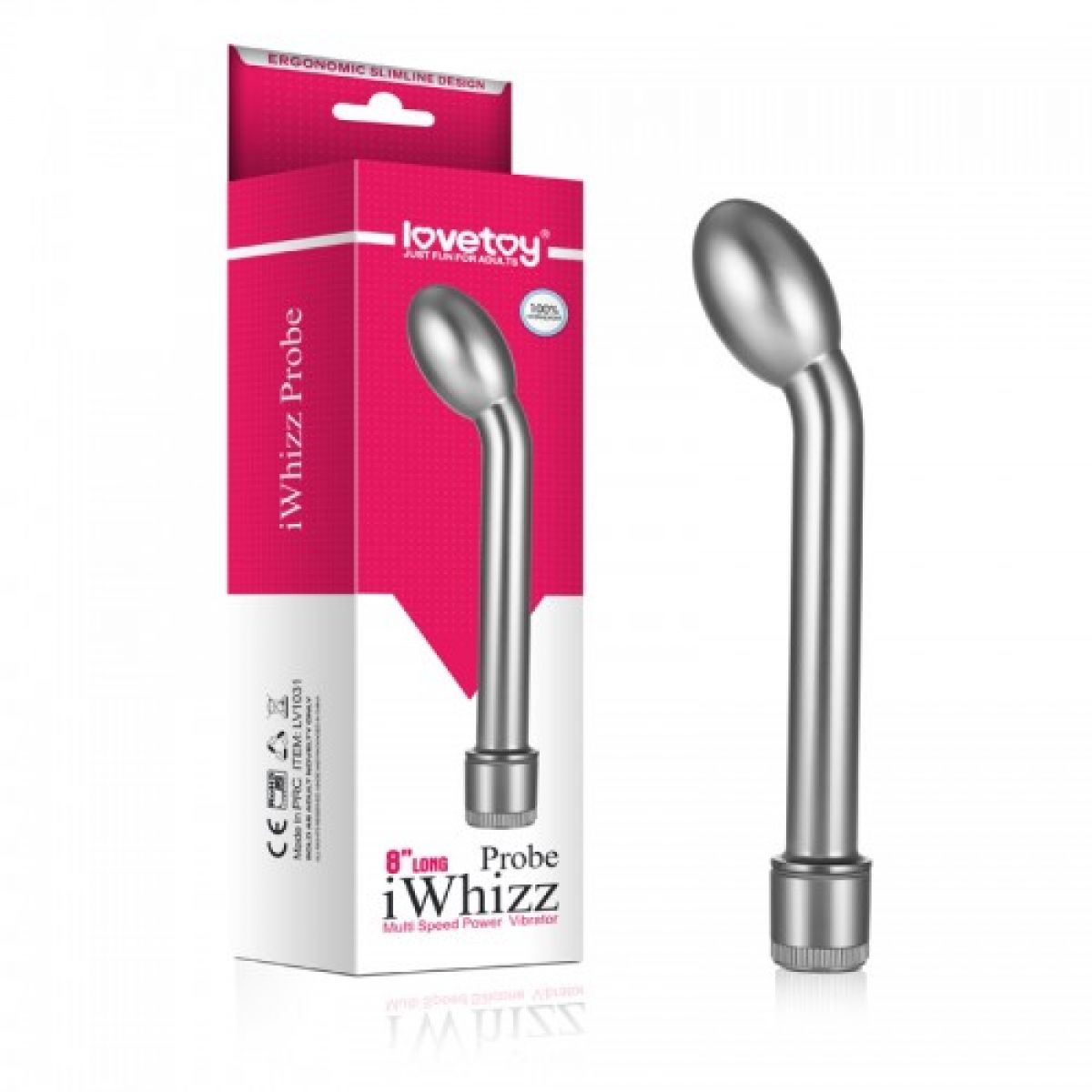 Серебристый вибро-стимулятор iWhizz Probe Серебристый вибро-стимулятор iWhizz Probe