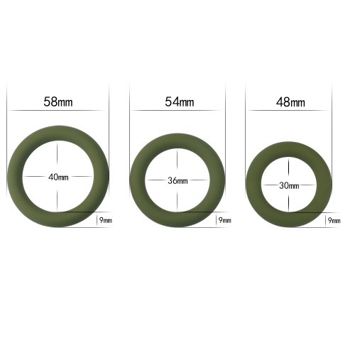 Набор из 3 эрекционных колец  Power Plus Soft Silicone Snug Ring зеленые
