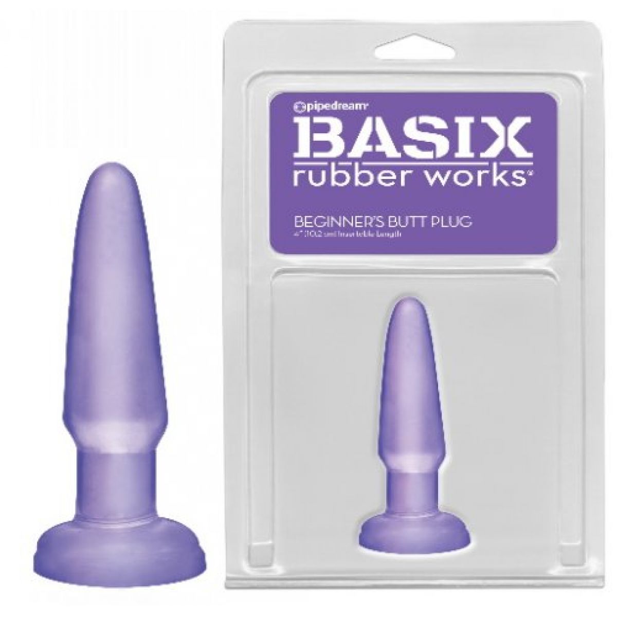 Анальная пробка Basix Rubber Works Beginners Butt Plug Purple