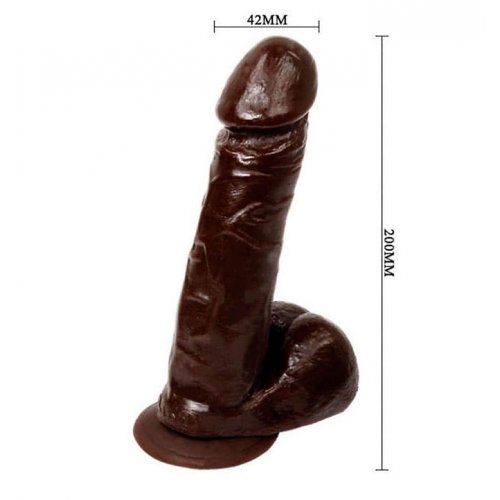 Кофейный фаллоимитатор на присоске 19 см