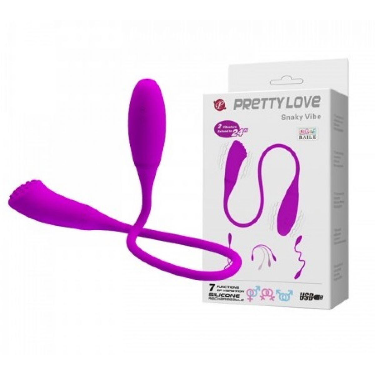Оригинальный двойной вибростимулятор Pretty Love Snaky Vibe