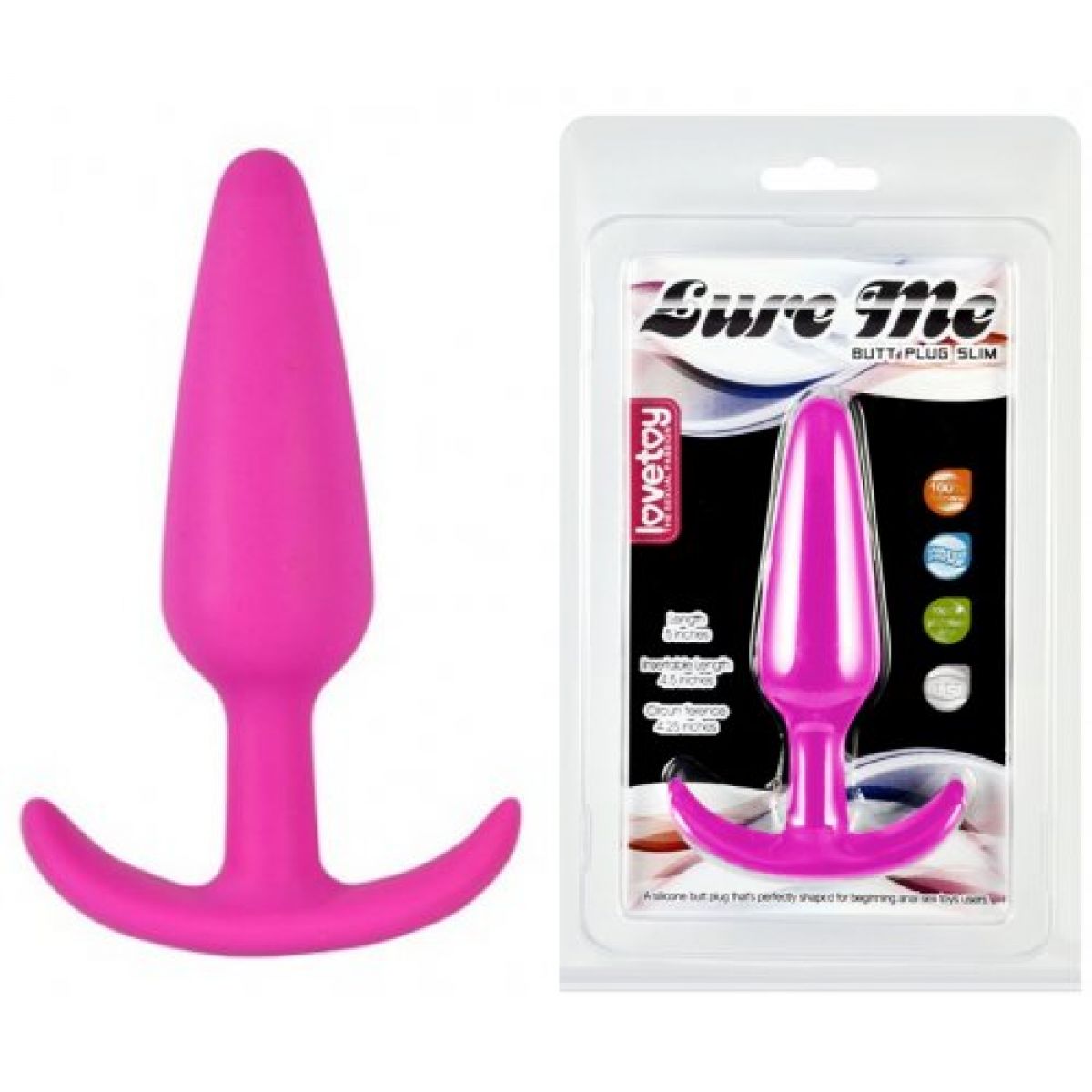 Розовая силиконовая пробка для анальной стимуляции Small Розовая силиконовая пробка для анальной стимуляции Small