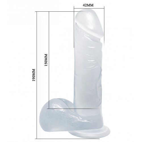 Фаллоимитатор на присоске прозрачный Фаллоимитатор на присоске прозрачный