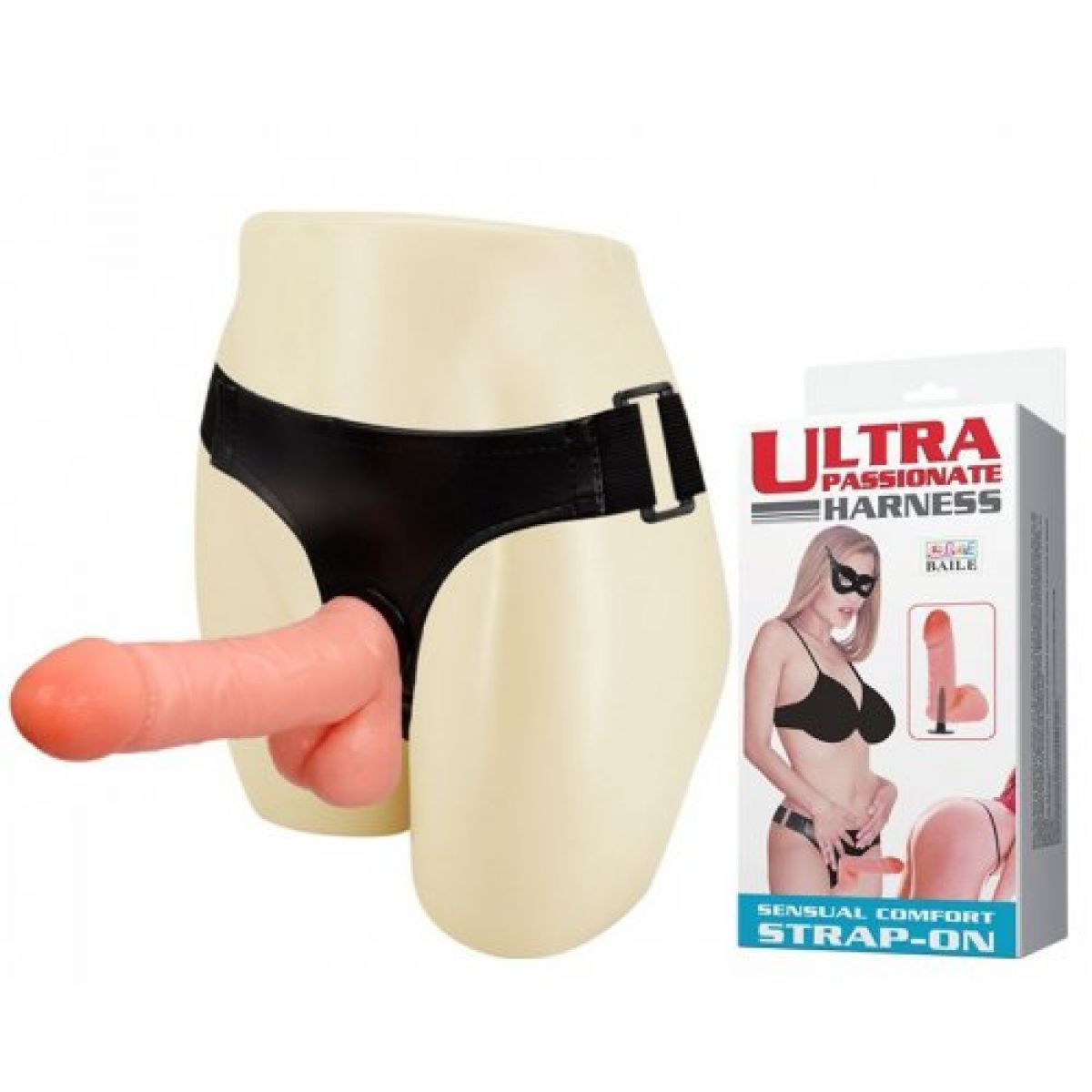 Реалистичный страпон с мошонкой и с удобными трусиками Реалистичный страпон с мошонкой и с удобными трусиками