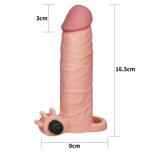 Удлиняющая насадка с вибрацией Super-Realistic Penis Extension Sleeve Удлиняющая насадка с вибрацией Super-Realistic Penis Extension Sleeve