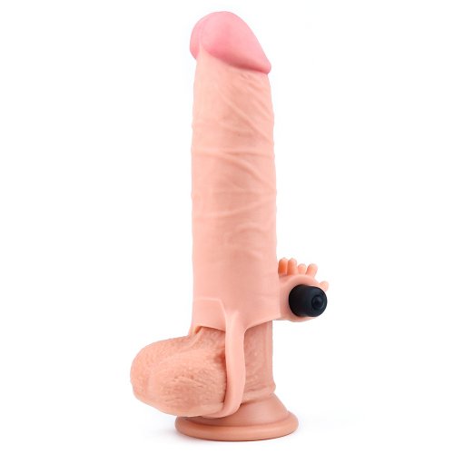 Удлиняющая насадка с вибрацией Super-Realistic Penis Extension Sleeve Удлиняющая насадка с вибрацией Super-Realistic Penis Extension Sleeve