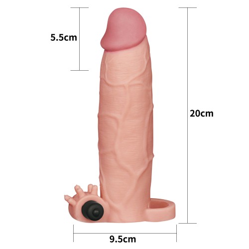 Удлиняющая насадка с вибрацией Super-Realistic Penis плюс 5,5 см к длине