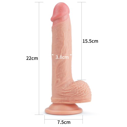 Фаллос на присоске с мошонкой 8.5 Dual-layered Silicone Dildo