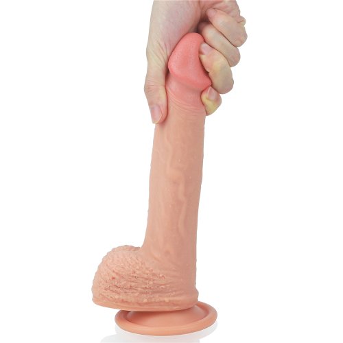Фаллос на присоске с мошонкой 8.5 Dual-layered Silicone Dildo