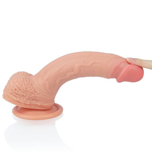 Фаллос на присоске с мошонкой 8.5 Dual-layered Silicone Dildo