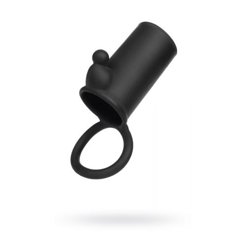 Насадка на пенис со стимулятором клитора черная Насадка на пенис со стимулятором клитора черная
