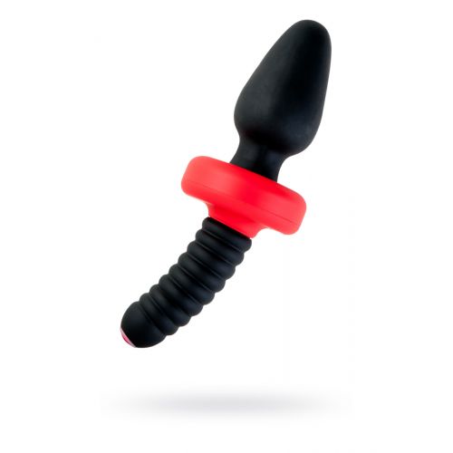 Вибро-втулка анальная BLACK & RED для фистинга, черная Вибро-втулка анальная BLACK & RED для фистинга, черная
