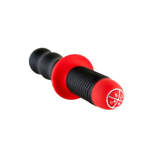 Рельефный вибратор с ручкой Black&Red, черный