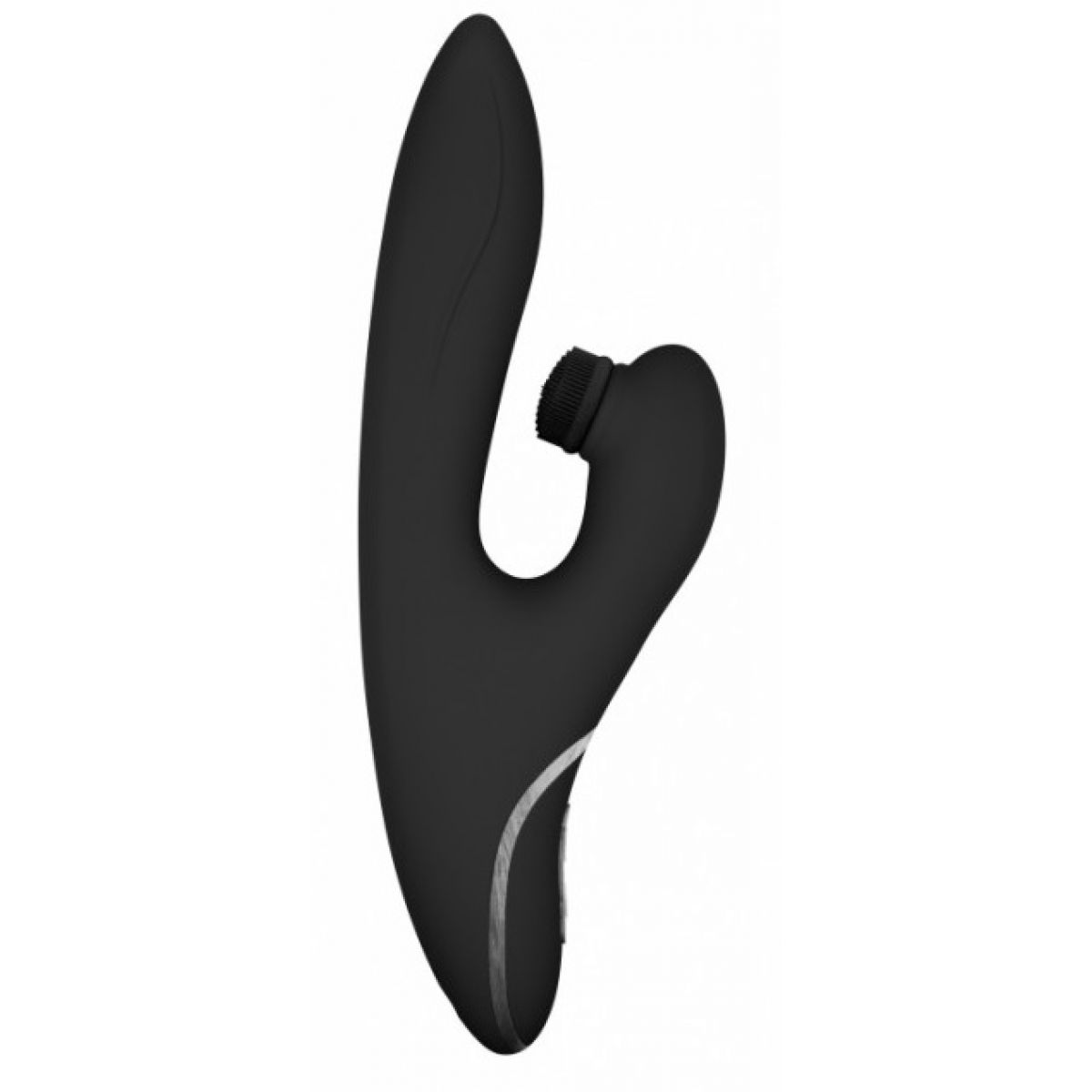 Вибратор с клиторальной щеточкой Boom Fir, черный
