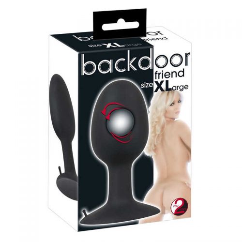 Анальная втулка Backdoor Friend XL со смещенным центром, черная
