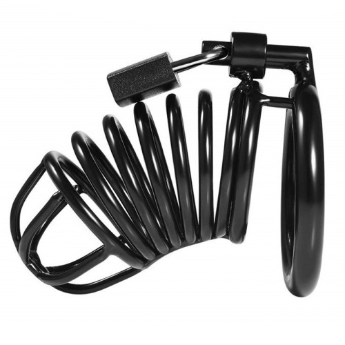 Мужской пояс верности на замке черный диаметр запорного кольца 5 см Мужской пояс верности на замке черный диаметр запорного кольца 5 см