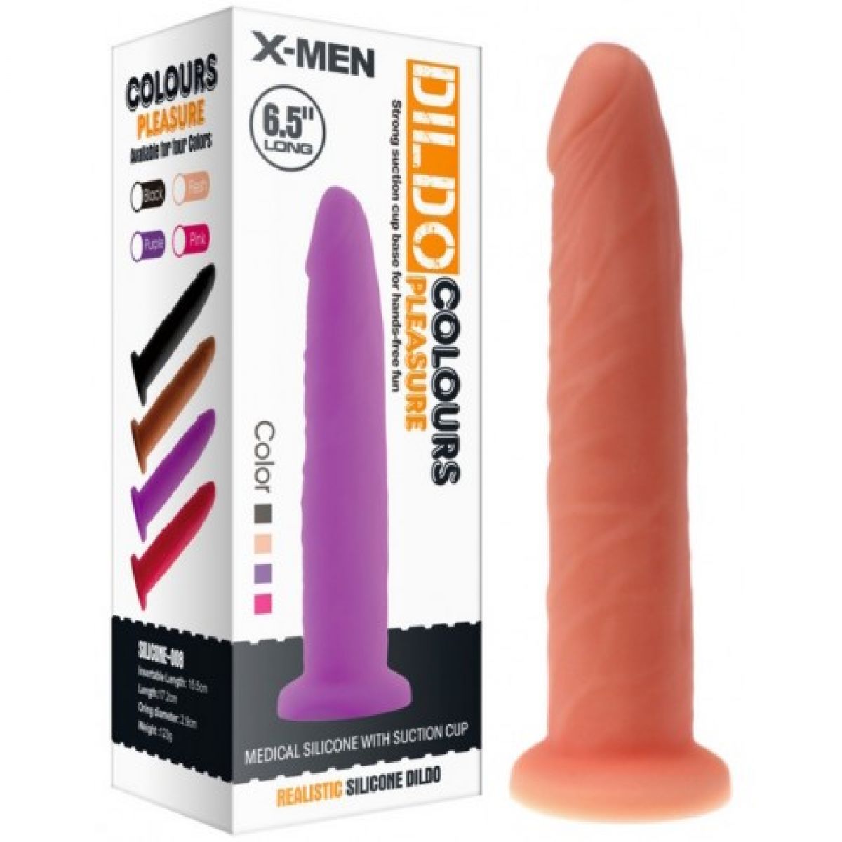 Телесный фаллоимитатор без мошонки из медицинского силикона