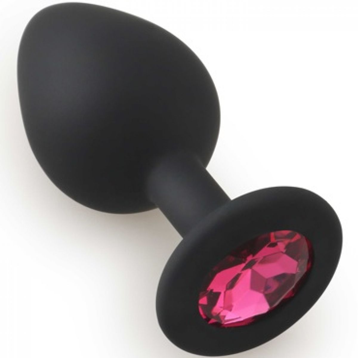 Анальная пробка M, силикон, цвет - черный/розовый Анальная пробка M, силикон, цвет - черный/розовый