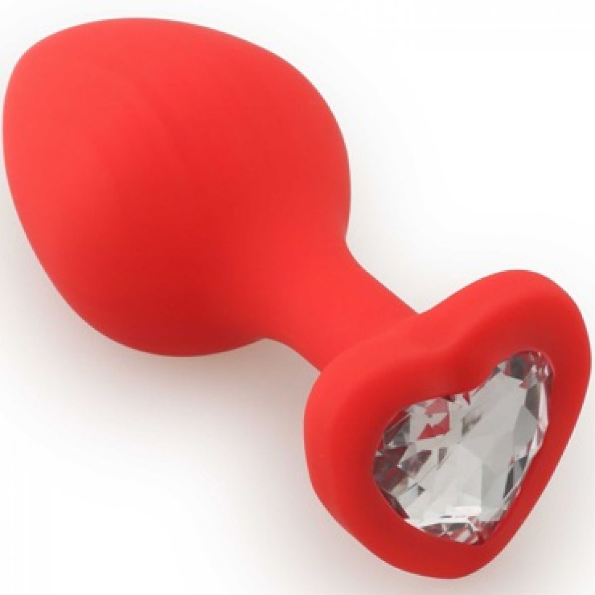 Силиконовая анальная пробка M, цвет красный/прозрачный Силиконовая анальная пробка M, цвет красный/прозрачный