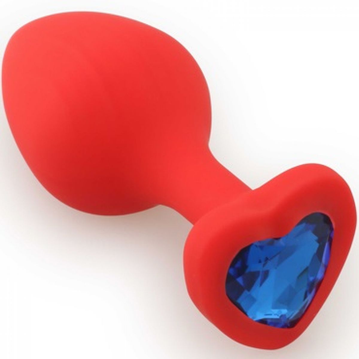 Силиконовая анальная пробка M, цвет красный/синий Силиконовая анальная пробка M, цвет красный/синий