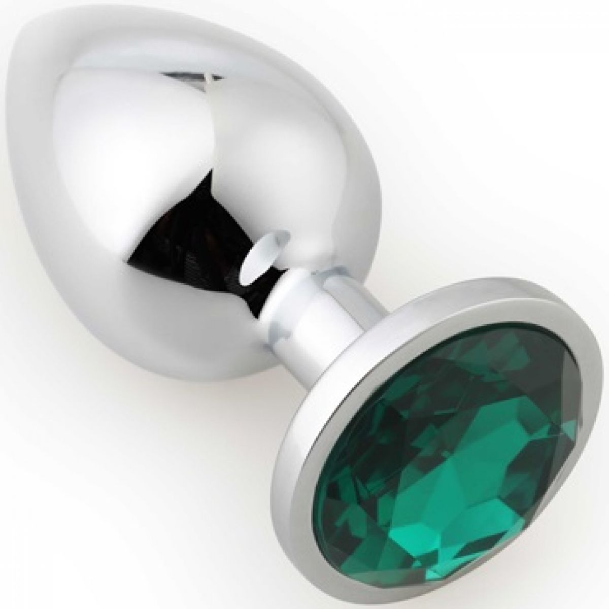 Анальная пробка размер L с кристаллом, серебристый/темно-зеленый Анальная пробка размер L с кристаллом, серебристый/темно-зеленый