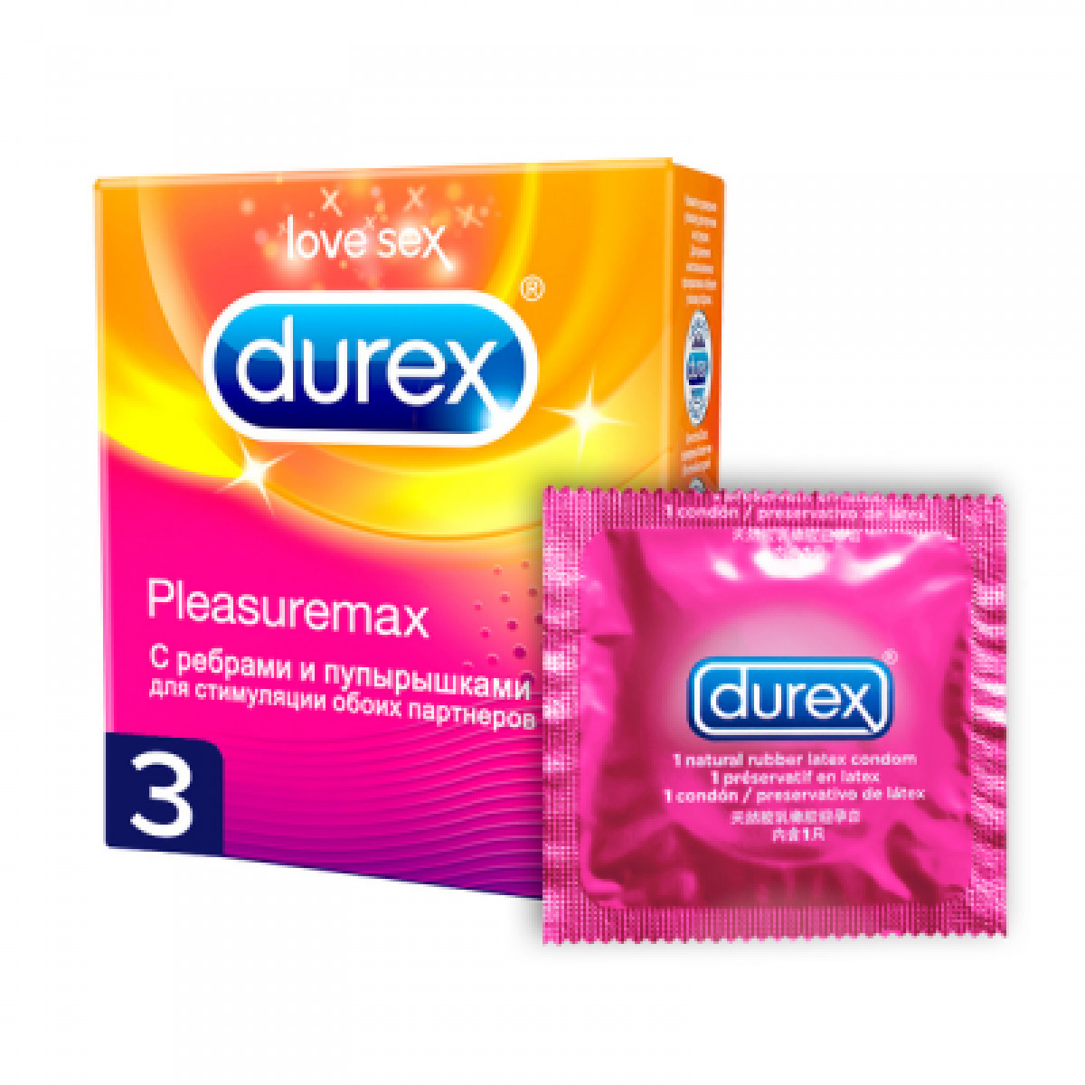 Презервативы Durex №3 Pleasuremax с ребрами и пупырышками с обеих сторон -  купить в Минске