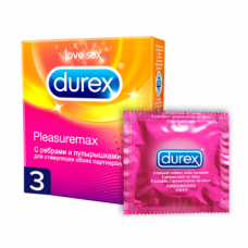 Презервативы Durex №3 Pleasuremax с ребрами и пупырышками с обеих сторон