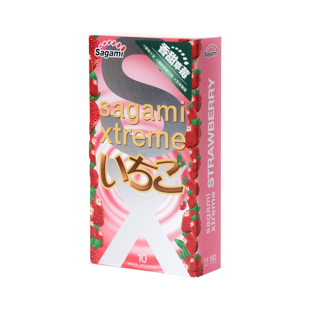 Презервативы ароматизированные Sagami Xtreme Strawberry ультратонкие 10шт