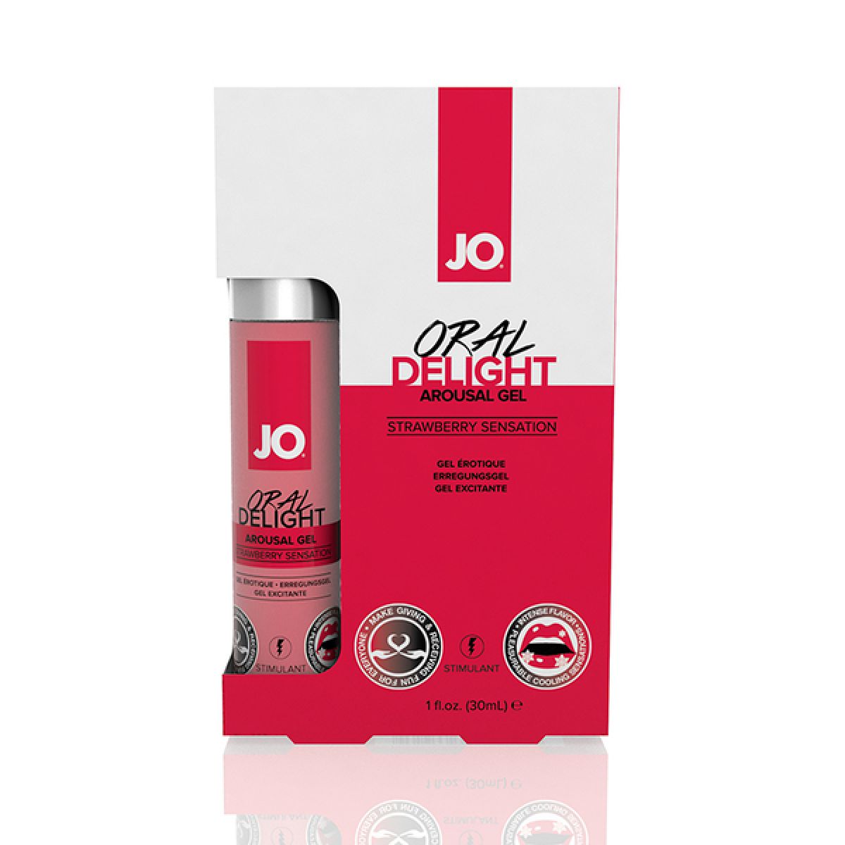 JO Oral Delight - стимулирующий гель для оральных ласк с десенсибилизацией клубничный, 30 мл