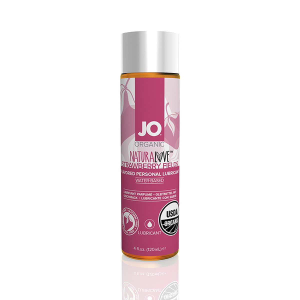 JO ORGANIC NATURALOVE - Натуральный лубрикант на водной основе с клубникой, 120 мл