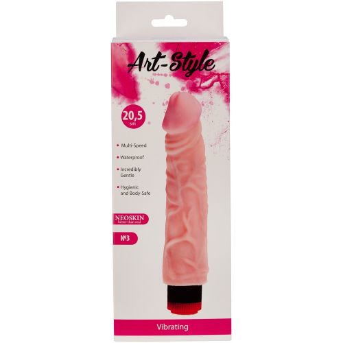 Рельефный вибратор-реалистик из киберкожи Art Style №3