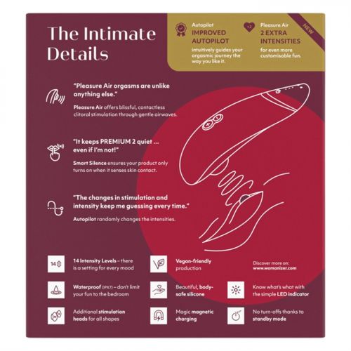 Womanizer Premium 2 Bordeaux - Бесконтактный стимулятор клитора