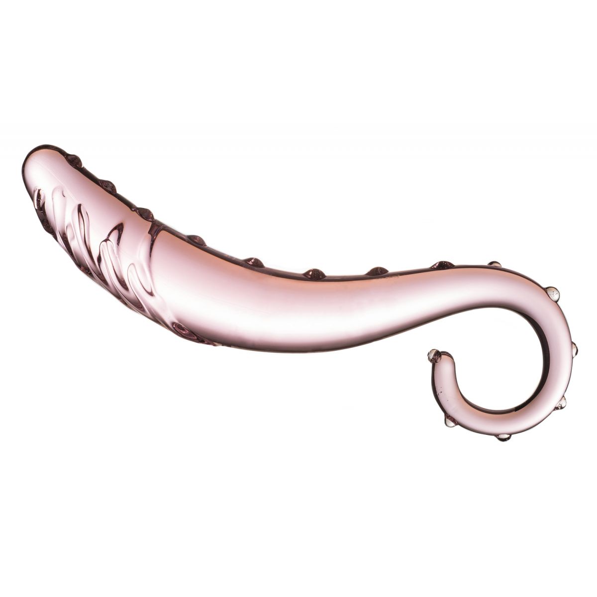 Нереалистичный стеклянный фаллоимитатор розового цвета 16 см