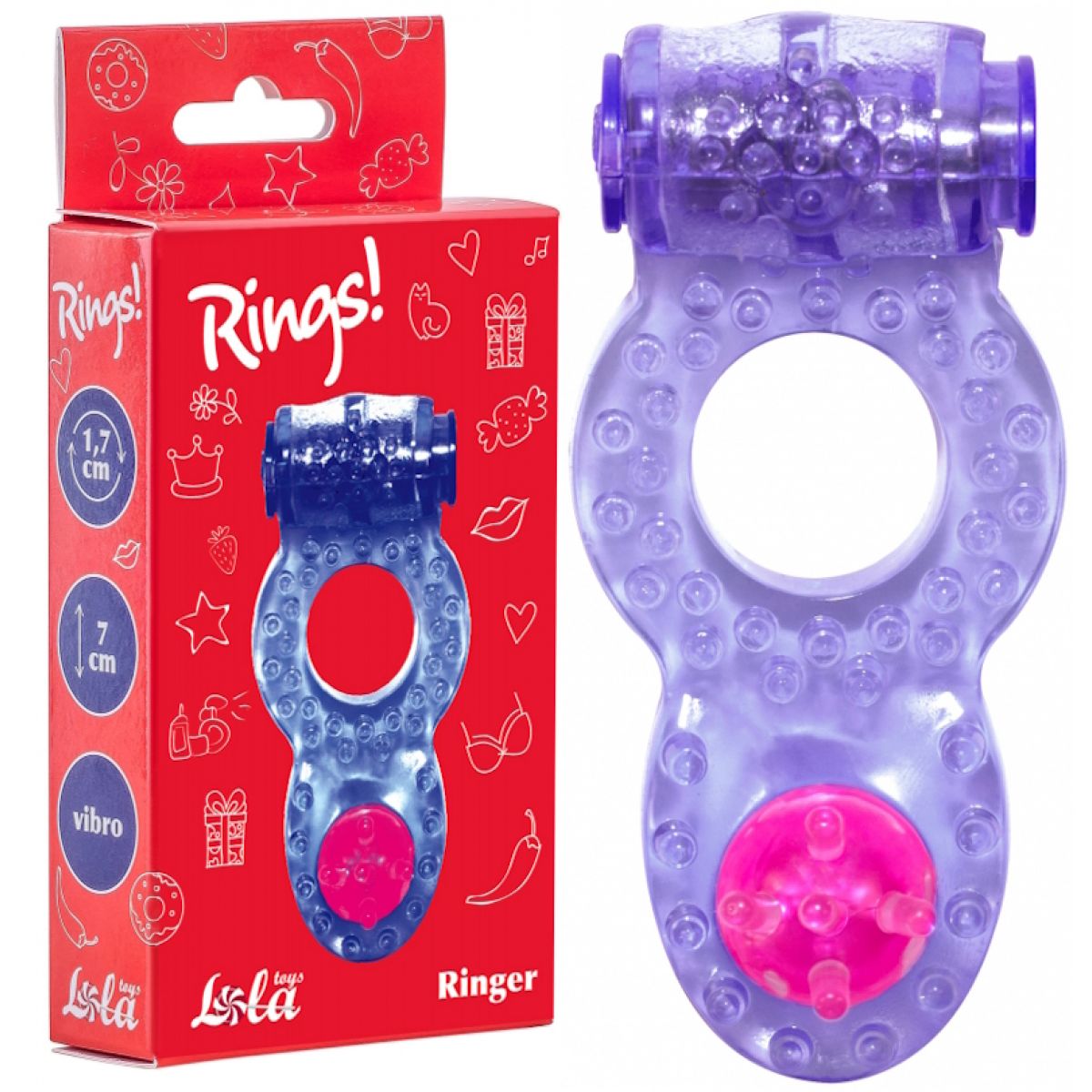 Тянущееся виброкольцо для эрекции Rings Ringer Purple