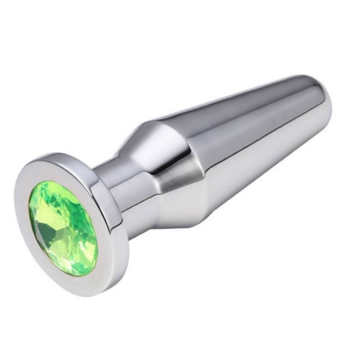Конусная пробка с кристаллом Anal Plug Silver Lime L